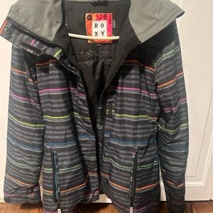 Roxy Gray Jacket with Colorful Stripes